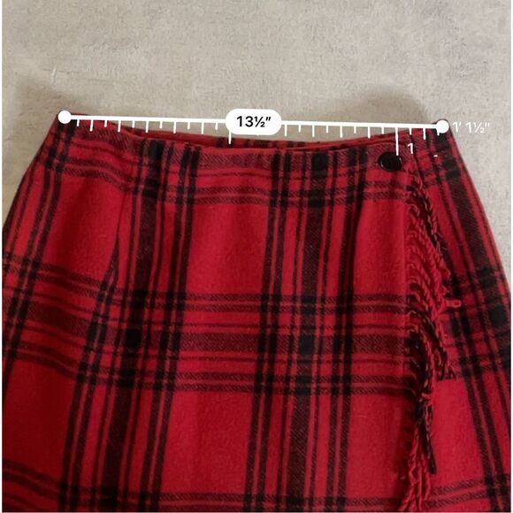 Women’s Vintage Red Plaid Maxi Skirt 10P - Picture 5 of 7